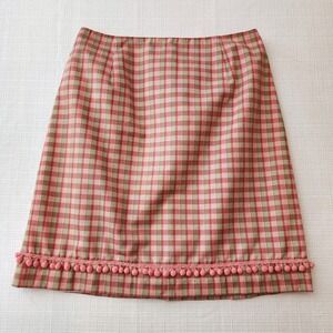 Preppy Skirtin Around New Canaan CT Pink Green Plaid A Line Skirt  Sz 10